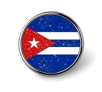 Broche ronde en forme d'étoiles scintillantes de Cuba, épingle à cravate pour femme, homme, employé de bureau, enseignant, décoration