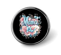 Broche ronde en métal avec inscription « J'aime maman » imprimée, jolie décoration pour sac à dos et vêtements
