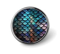 Broche ronde en métal avec motif écailles de dragon magique en 3D - Pour sacs à dos ou revers, broche de Saint-Valentin, 2,5 x 2,5 cm, aluminium, alliage d'aluminium