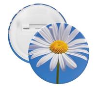 Broche ronde en métal avec motif marguerite printanière, légère pour sac à dos, épingles à boutons tendance pour chemises, vestes, châle, manteau, unisexe, 5PCS, Fer blanc, épingles rondes en métal