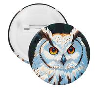 Broche ronde en métal blanc en forme de hibou - Broche légère pour sac à dos - Pour chemises, vestes, châles, manteaux - Unisexe, 12PCS, Fer blanc, épingles rondes en métal