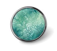 Broche ronde en métal bleu-vert, motif algues, style vintage, idéale pour un revers, un châle ou un costume. Bijou décoratif pour femme, pull ou sac à dos. Cadeau parfait pour une mère ou une marié