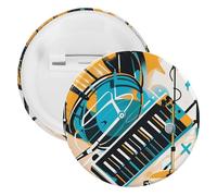 Broche ronde en métal dessinée à la main pour sac à dos, broche tendance pour chemises, vestes, châle, manteau unisexe, 5PCS, Fer blanc, épingles rondes en métal