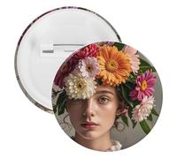 Broche ronde en métal en forme de vortex floral pour sac à dos, broche tendance pour chemises, vestes, châle, manteau, unisexe, 12PCS, Fer blanc, épingles rondes en métal