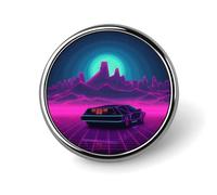 Broche ronde en métal imprimé avec images rétro tendance - pour sacs à dos ou revers, épingle de Saint-Valentin, 2,5 x 2,5 cm, aluminium, alliage d'aluminium