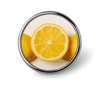 Broche ronde en métal imprimé citron d'été tendance - pour sacs à dos ou revers, broche de Saint-Valentin, 2,5 x 2,5 cm, aluminium, alliage d'aluminium