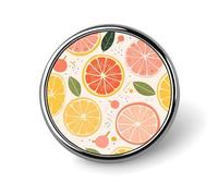 Broche ronde en métal imprimé de fruits colorés à la mode - pour sacs à dos ou revers, épingle de Saint-Valentin, 2,5 x 2,5 cm, aluminium, alliage d'aluminium