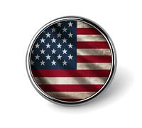 Broche ronde en métal imprimé drapeau américain tendance - pour sac à dos ou revers, épingle de Saint-Valentin