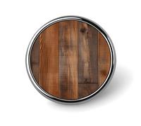 Broche ronde en métal imprimé en bois marron tendance - pour sacs à dos ou revers, épingle de Saint-Valentin, 2,5 x 2,5 cm, aluminium, alliage d'aluminium