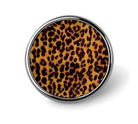 Broche ronde en métal imprimé léopard guépard cool tendance - pour sacs à dos ou revers, broche de Saint-Valentin, 2,5 x 2,5 cm, aluminium, alliage d'aluminium