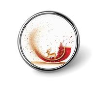 Broche ronde en métal imprimé traîneau tendance - pour sacs à dos ou revers, broche de Saint-Valentin, 2,5 x 2,5 cm, aluminium, alliage d'aluminium