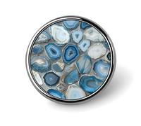 Broche ronde en métal imprimé tranche d'agate tendance - pour sacs à dos ou revers, broche de Saint-Valentin, 2,5 x 2,5 cm, aluminium, alliage d'aluminium