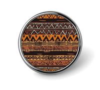 Broche ronde en métal imprimé tribal africain pour sac à dos ou revers de main, 2,5 x 2,5 cm, aluminium, alliage d'aluminium