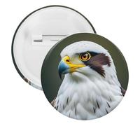 Broche ronde en métal pour sac à dos, motif d'aigle blanc, pour chemises, vestes, châle, manteau unisexe, 12PCS, Fer blanc, épingles rondes en métal