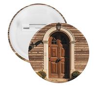 Broche ronde en métal pour sac à dos, motif porte rurale, rétro, pour chemises, vestes, châle, manteau, unisexe, 12PCS, Fer blanc, épingles rondes en métal