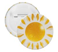 Broche ronde en métal pour sac à dos - Style abstrait - Lumière du soleil dorée - Pour chemises, vestes, châles, manteaux - Unisexe, 5PCS, Fer blanc, épingles rondes en métal