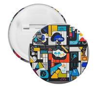 Broche ronde en métal pour sac à dos, tendance, pour chemises, vestes, châle, manteau, unisexe, 12PCS, Fer blanc, épingles rondes en métal