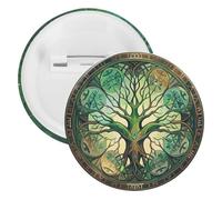 Broche ronde en métal pour sac à dos, unisexe, motif arbre du monde, 20PCS, Fer blanc, épingles rondes en métal