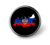 Broche ronde en métal représentant l'aigle russe, carte de la Russie, jolis badges décoratifs, bijoux pour hommes et femmes