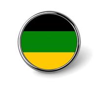 Broche ronde en métal représentant le drapeau du Congrès national africain (ANC) - Insigne/bijou de revers - Unisexe