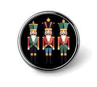 Broche ronde en métal représentant les trois soldats Casse-Noisette, pour revers, cravate, badge, bouton commémoratif, pour chapeau, chemise, vêtements, sacs, décoration