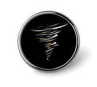 Broche ronde en métal représentant une tornade abstraite - Insigne de mode - Bijou décoratif unisexe