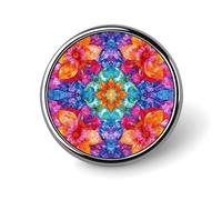 Broche ronde en métal résistant, style psychédélique, légère et élégante, idéale pour chemises, vestes, sacs à dos et cadeaux.