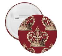 Broche ronde en métal rouge pour sac à dos, broche tendance pour chemises, vestes, châle, manteau, unisexe, 5PCS, Fer blanc, épingles rondes en métal