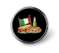 Broche ronde en métal sur le thème de la cuisine italienne, jolis badges décoratifs, bijoux pour hommes et femmes