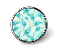 Broche ronde en plumes de paon, jolie broche décorative en métal pour homme et femme