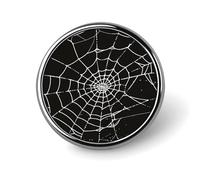 Broche ronde en toile d'araignée noire pour Halloween, épingle à cravate pour femmes, hommes, employés de bureau, enseignants, décoration