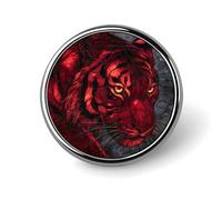 Broche ronde en vitrail représentant un tigre féroce, accessoire de mode pour hommes et femmes : insigne, épingle de col, robe, veste, sac à dos.