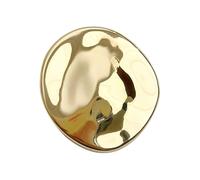 Broche ronde et géométrique irrégulière Art déco pour homme et femme - 5,6 cm d'inspiration vintage en alliage avec texture martelée, cadeau prêt pour manteau, écharpe, robe, M, Métal