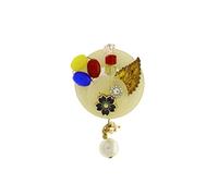 Broche ronde fantaisie pour sari pour un look traditionnel | Broche de créateur pour femmes et filles élégantes, métal, sans pierre précieuse