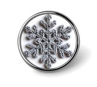 Broche ronde flocon de neige en grosse maille pour homme et femme, accessoire de mode : insigne, épingle de col, robe, veste, sac à dos