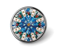 Broche ronde flocon de neige en vitrail pour homme et femme, insigne de mode, épingle à col, accessoire pour robe, veste ou sac à dos
