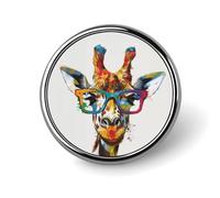 Broche ronde girafe colorée avec graffitis, épingle à cravate, pour femmes, hommes, employés de bureau, enseignants, décoration