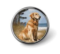 Broche ronde Golden Retriever pour chapeaux, vestes, vêtements, bijoux, accessoires pour fête de mariage