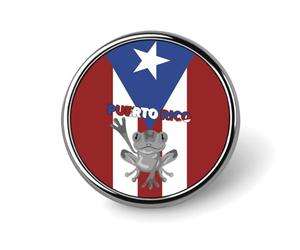 Broche ronde grenouille drapeau de Porto Rico, insigne, épingle de cravate, pour femmes, hommes, employés de bureau, enseignants, décoration