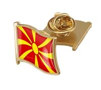 Broche Ronde Humoristique Avec Drapeau De La Macédoine - Badge En Cristal Imprimé De Style Ethnique Patriotique, Élégante Broche, Épingle À Cravate, Bijoux, Chapeau, Vêtements, Accessoires