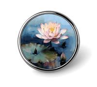 Broche Ronde imprimée avec Peinture Florale. Un Accessoire Indispensable pour Les Femmes branchées. Idéal pour la Saint-Valentin, Un Anniversaire, Une Remise de diplôme.