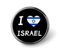 Broche ronde « J’aime Israël » pour cravate, chapeau, vêtements, bijoux et accessoires