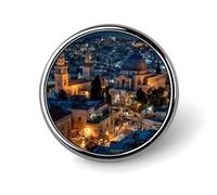 Broche ronde « La Nuit de Jérusalem » pour col, accessoire pour robe et manteau