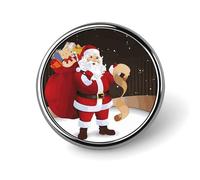 Broche ronde « Merry Christmas » légère - Épingles à cravate en métal - Cadeau unique - Broche pour chapeau, chemise, vêtements, sacs