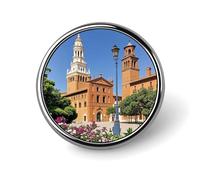 Broche ronde mignonne à l'effigie des villes espagnoles, accessoire de mode personnalisé pour un mariage ou une fête. pour les invités.