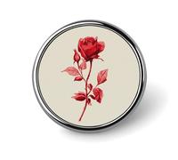 Broche ronde minimaliste rose rouge pour homme et femme - Badge tendance - Épinglette pour robe, veste, sac à dos