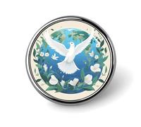 Broche ronde « Paix sur Terre » pour revers, châle, insigne vintage en métal, bijou décoratif pour costume, pull, sac à dos, cadeau pour femme, mère, mariée