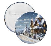 Broche ronde personnalisée en fer blanc avec scène heureuse de Noël et d'hiver, convient pour les enseignants, les infirmières, les médecins, le personnel, les cadeaux de fête, 20pcs, Plastique