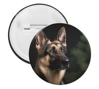 Broche ronde personnalisée en fer blanc berger allemand - Grand bouton artisanal - Convient pour les enseignants, les infirmières, les médecins, le personnel, les cadeaux de fête, 20PCS, Plastique