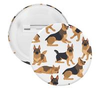 Broche ronde personnalisée en fer blanc berger allemand - Grand bouton artisanal - Convient pour les enseignants, les infirmières, les médecins, le personnel, les cadeaux de fête, 1PCS, Plastique